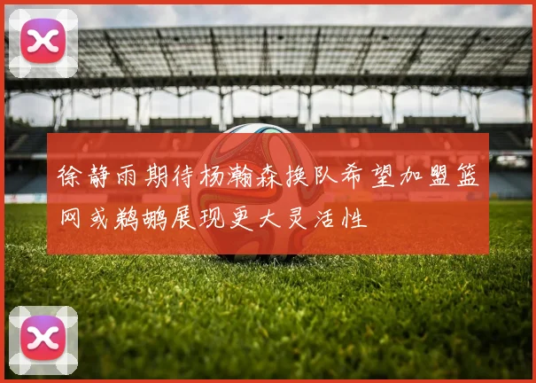 徐静雨期待杨瀚森换队希望加盟篮网或鹈鹕展现更大灵活性